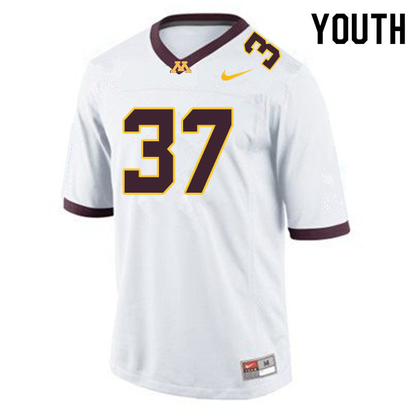 Youth #37 Brady Weeks Minnesota Golden Gophers College Football Jerseys Sale-White - Click Image to Close
